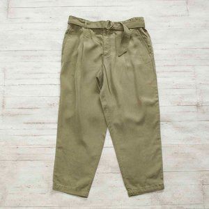 NWT Loft Emory Belted Tapered Pants in Evening Olive size MP